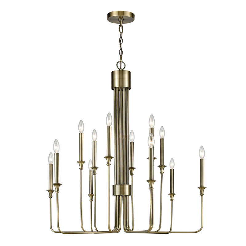 Mercer41 Aldery 12 Light Dimmable Tiered Chandelier Wayfair